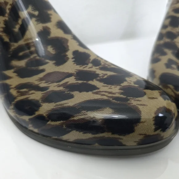 J. Crew Leopard Animal Print Chelsea Rain Boots Women's 6 - Picture 4 of 6